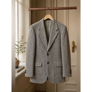 Classic Vintage Gray Tweed Men's Blazer 41R by Brookcraft